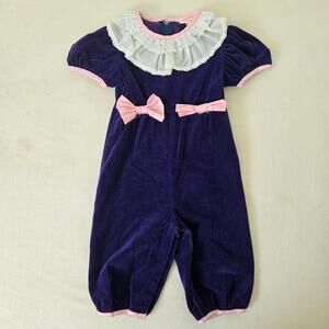 Vintage Purple Velvet Pantsuit 18 months